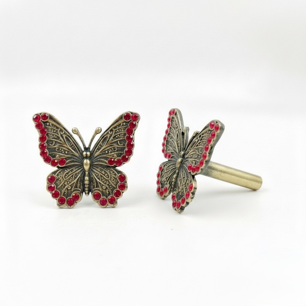 The Tangerine Store |Antique Brass Butterfly Drawer Knobs