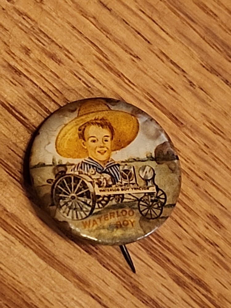 Vintage Waterloo Boy Tractor Pinback