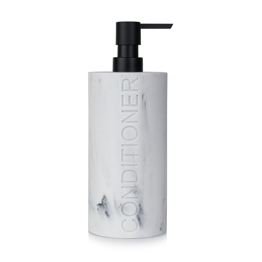 Conditioner Dispenser Luxurious Refillable Pump Bottle with Embossed Text, Du...