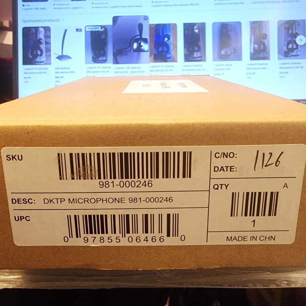 NEW in Box Logitech Microphone 981-000246 USB Desktop Wired Black Silver Basic