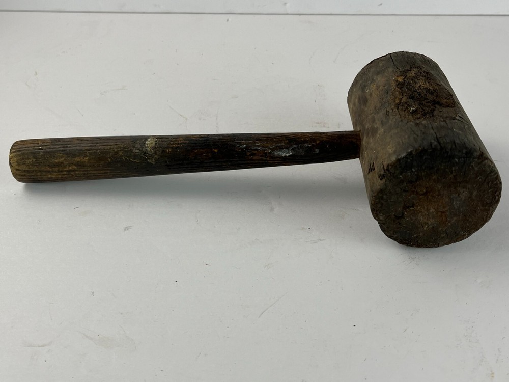 Antique Wood Handle Mallet Handle Primitive 5 x 10"