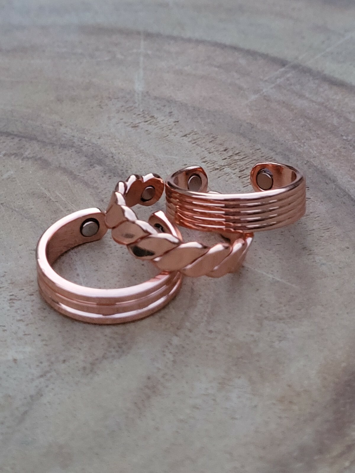 Solid Pure Copper Magnetic Ring Men Women Arthritis Adjustable Ring
