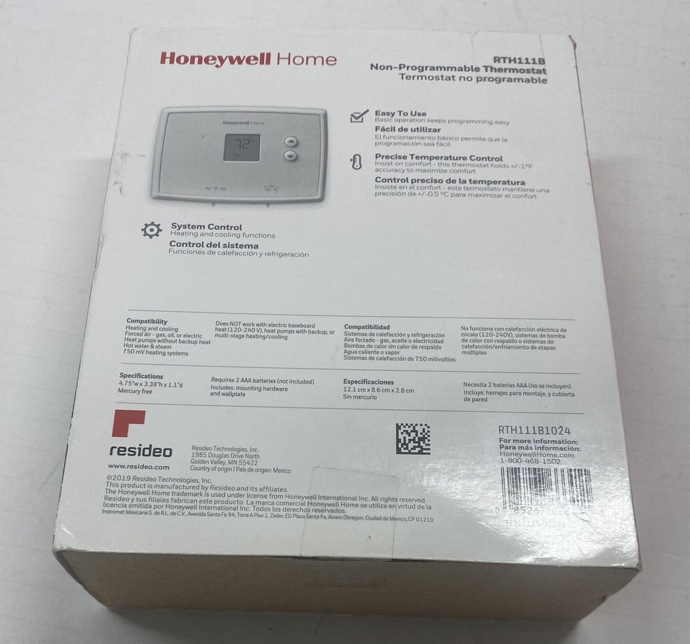 honeywell thremostat RTH111b RT1111b1024