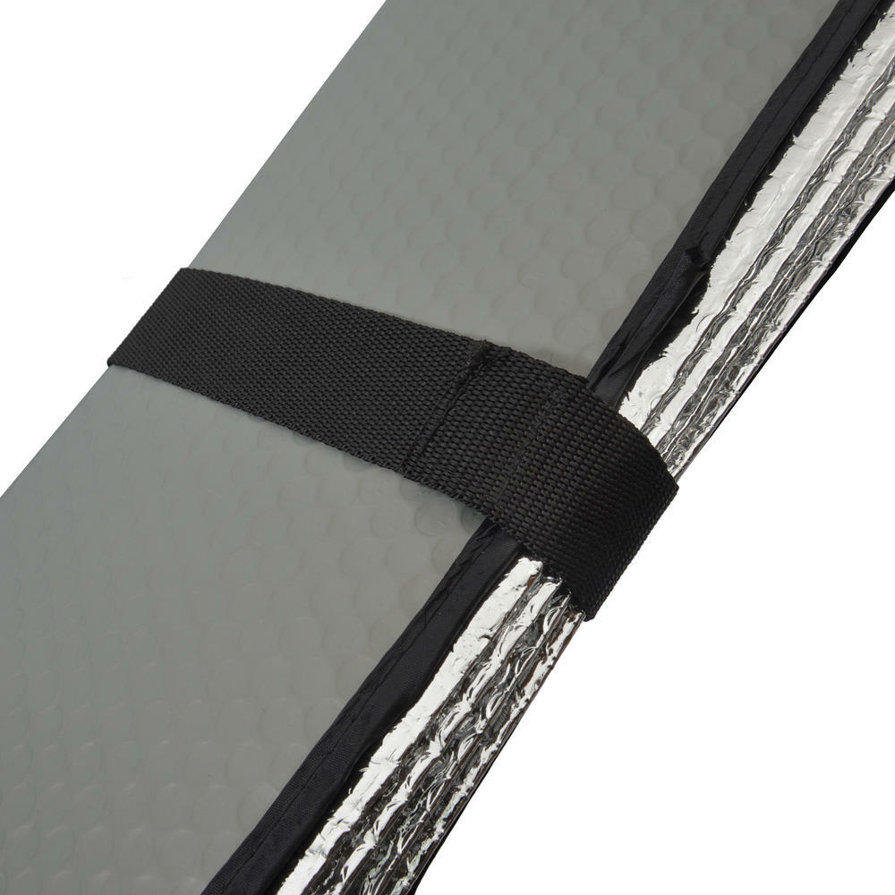 Jumbo Auto Sun Shade Foldable Metallic Gray Wind Shield Visor UV Protection