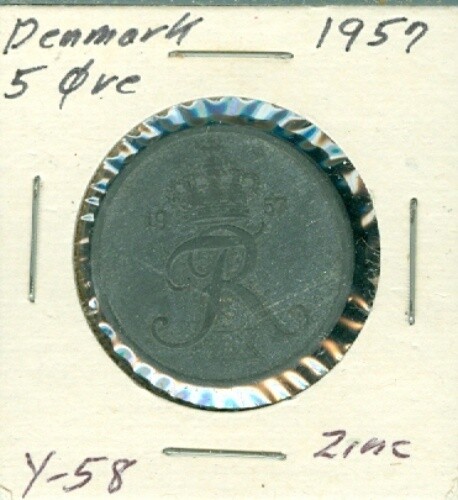 1957 DENMARK 5 ØRE NICE CIRCULATED COIN