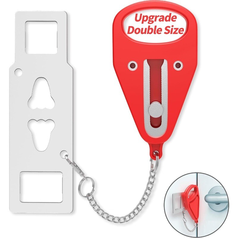 2 Pcs Heavy Portable Door Lock for Travel Door Lock Self-Defense Security Device