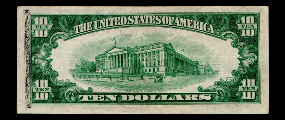 Offset Printing Error 1950-B $10 Federal Reserve Note