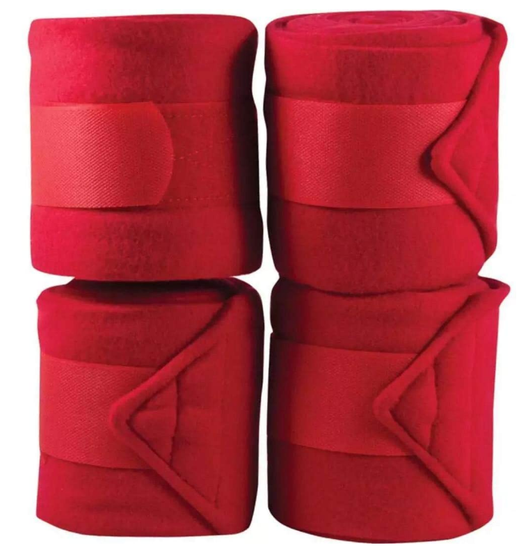 HORSE FLEECE BANDAGES / POLO WRAPS / STABLE WRAPS EQUESTRIAN LEG WRAPS SET OF 4
