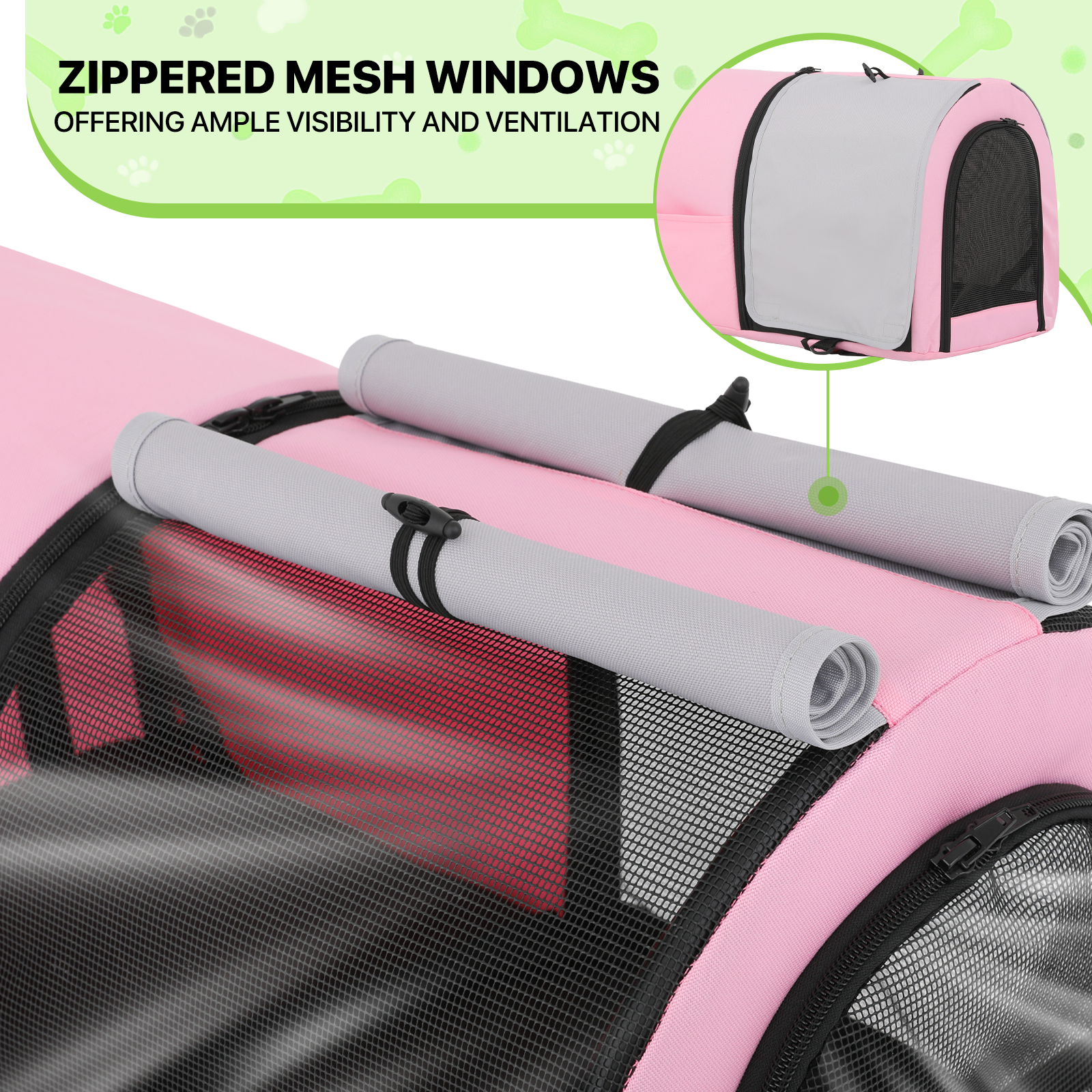 Double 4 Wheels Layer Dog Stroller Folding Carrier Cage Travel Detachable Basket