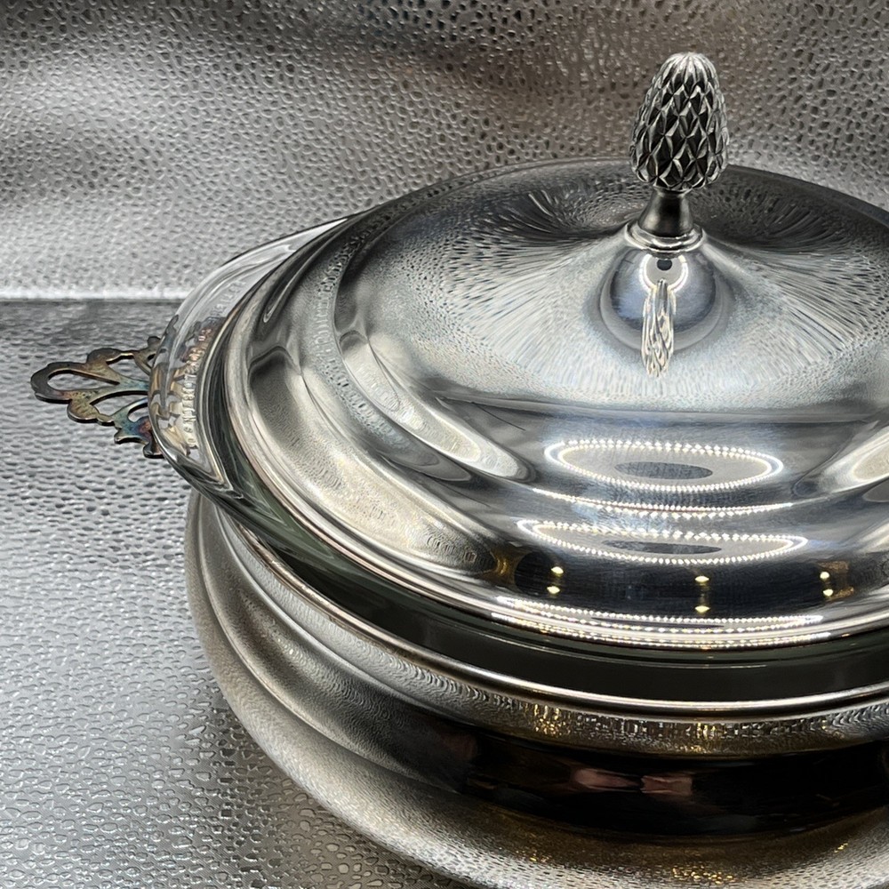 Vintage Reed & Barton Silver-Plated Covered Casserole with Pyrex Insert