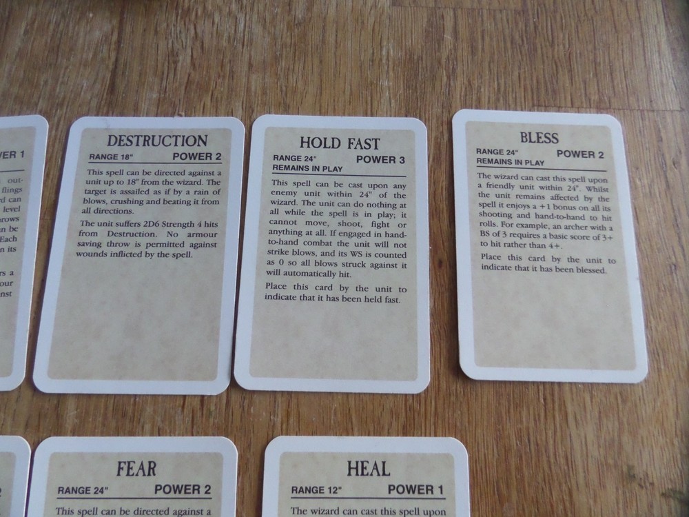 Warhammer Battle Magic Cards x 10
