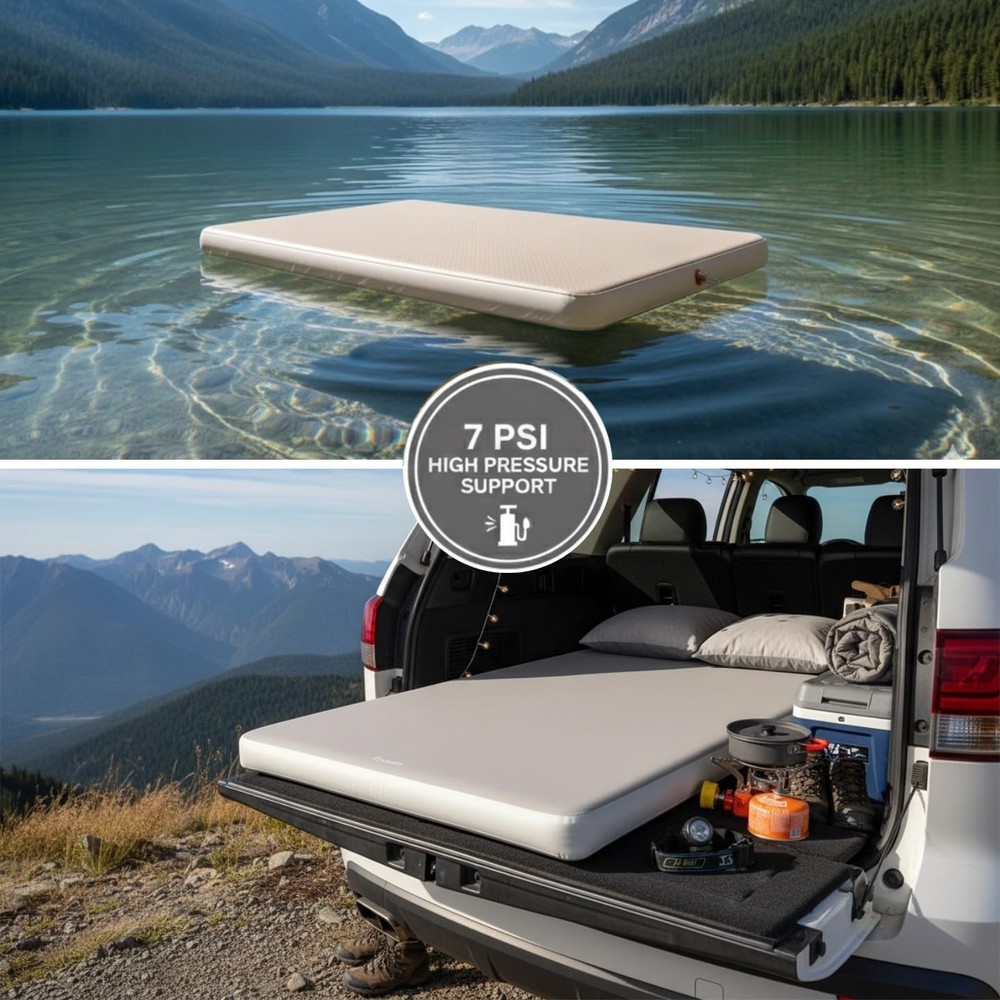 Inflatable Camping Sleeping Pad 4 Inch Support Waterproof Portable Bed