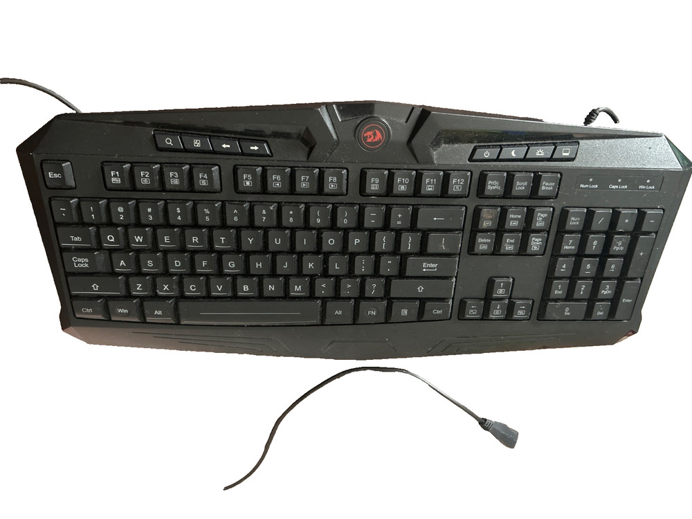 Rainbow Wired Keyboard Black QWERTY Standard Layout Plastic Computer Accessory