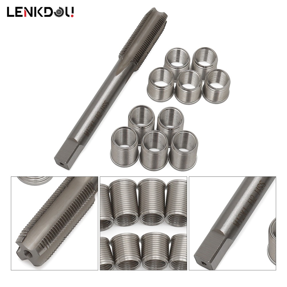 M10 x 1 Universal Spark Plug Thread Repair Tools Kit with Thread Inserts 10 Pack