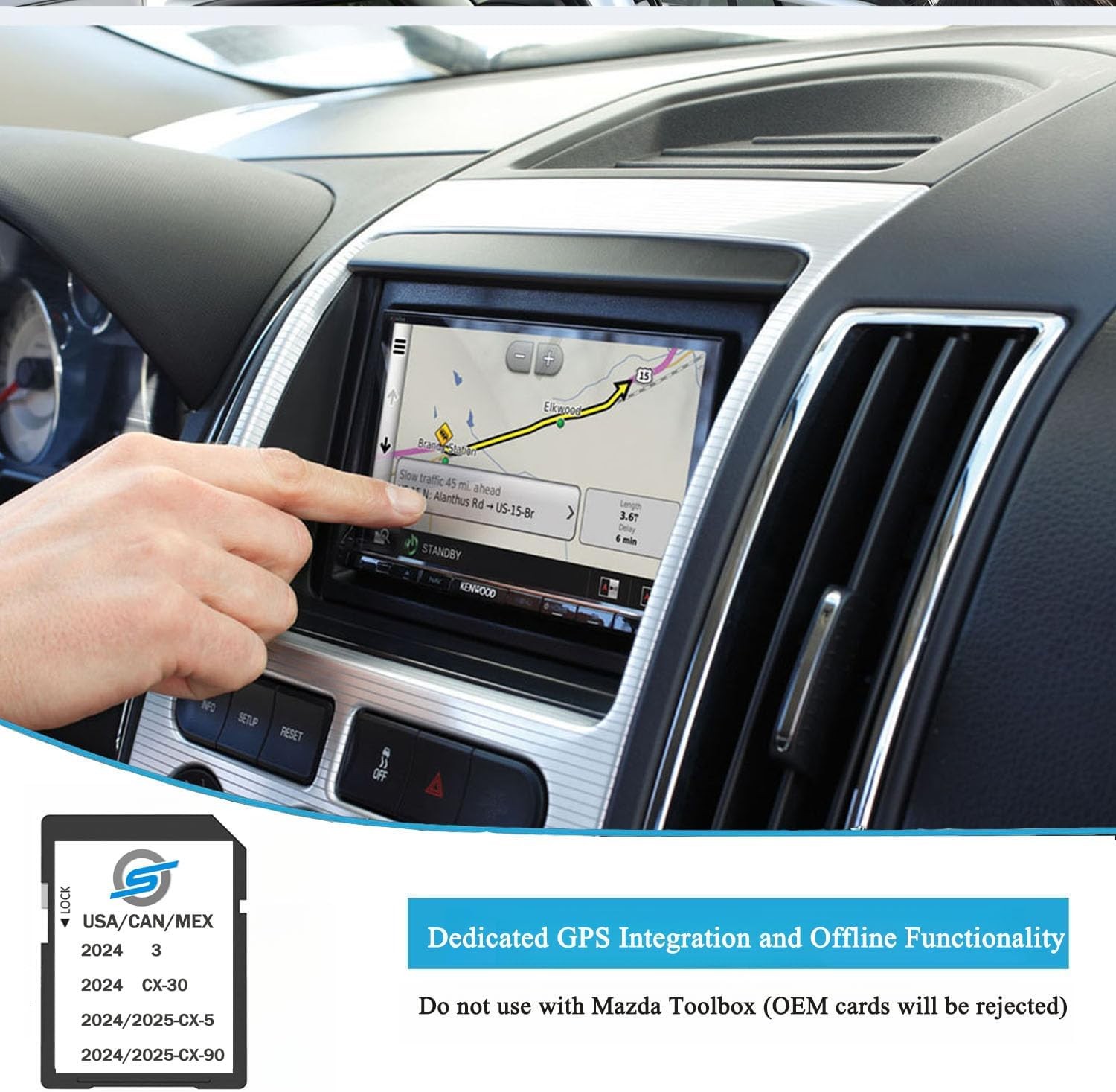 2025 Updated Navigation GPS SD Card Compatible with CX5 (2024-2025),CX90 (2024-2