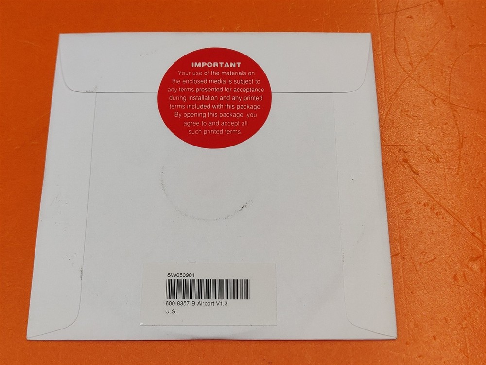 ⭐️⭐️⭐️⭐️⭐️ Sealed Apple AirPort Software Installation CD Version 1.3 & Papers