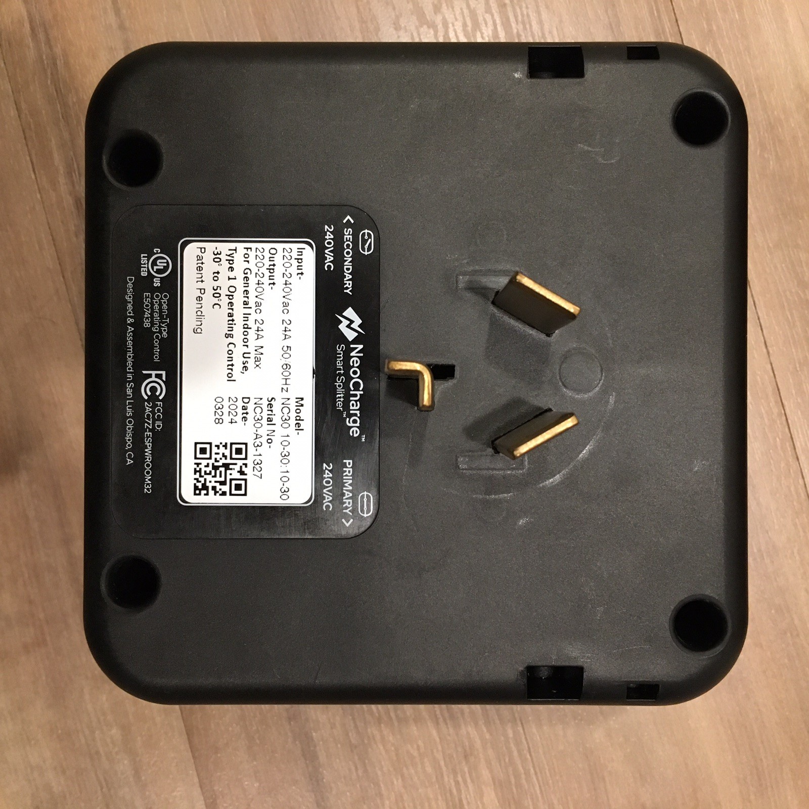 NeoCharge Smart Splitter Nema 10-30 EV Level 2 Charger Adapter Dryer Plug NC30