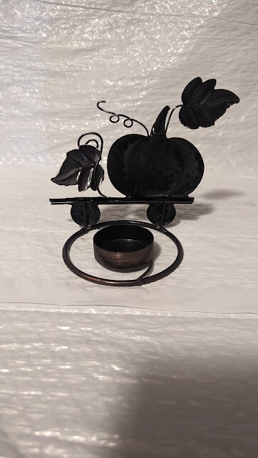 metal pumpkin candle holder