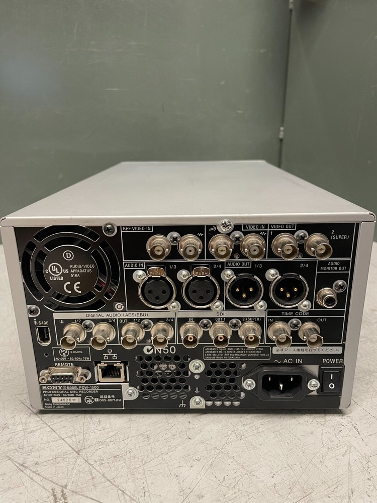 Sony PDW-1500 XDCAM Disc Sd Compact Deck Professional Recorder Player