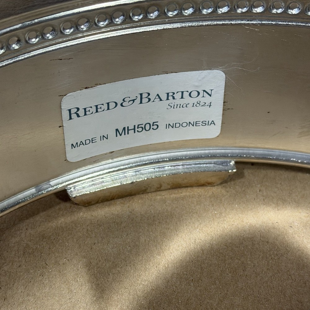 Reed & Barton Casserole Holder with Handles & Lid 9" Beaded Silverplate