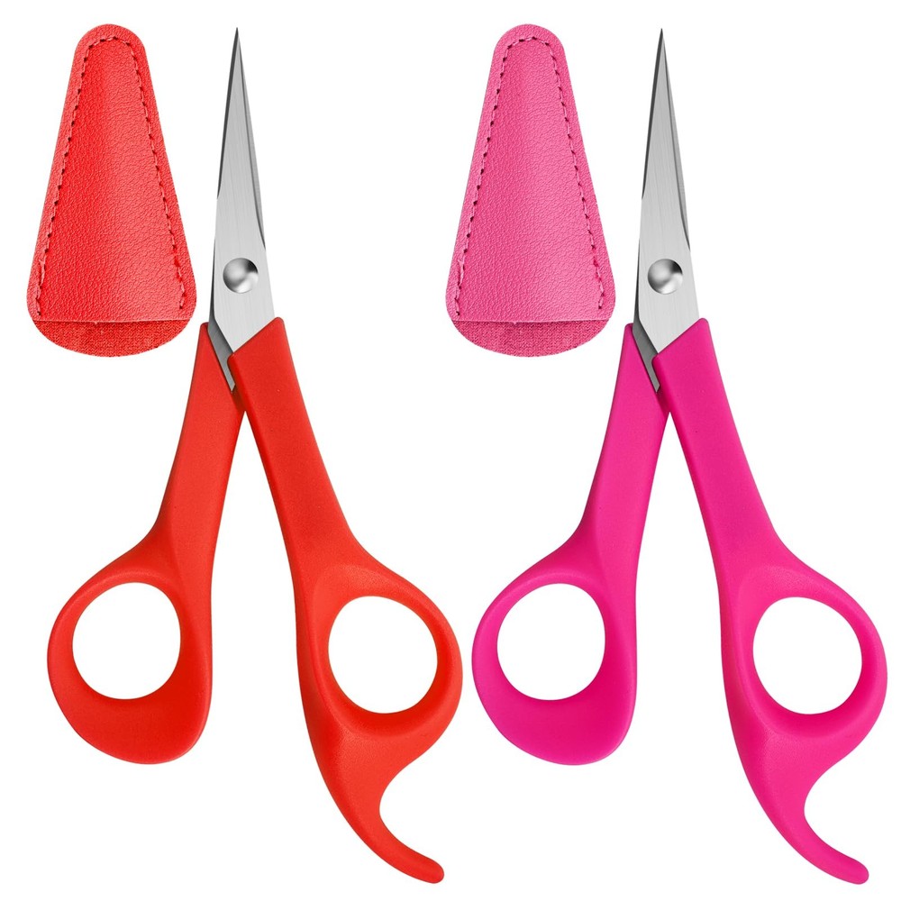 Precision Detail Scissors,Pointed Small Craft Scissors,Stainless Pink,red