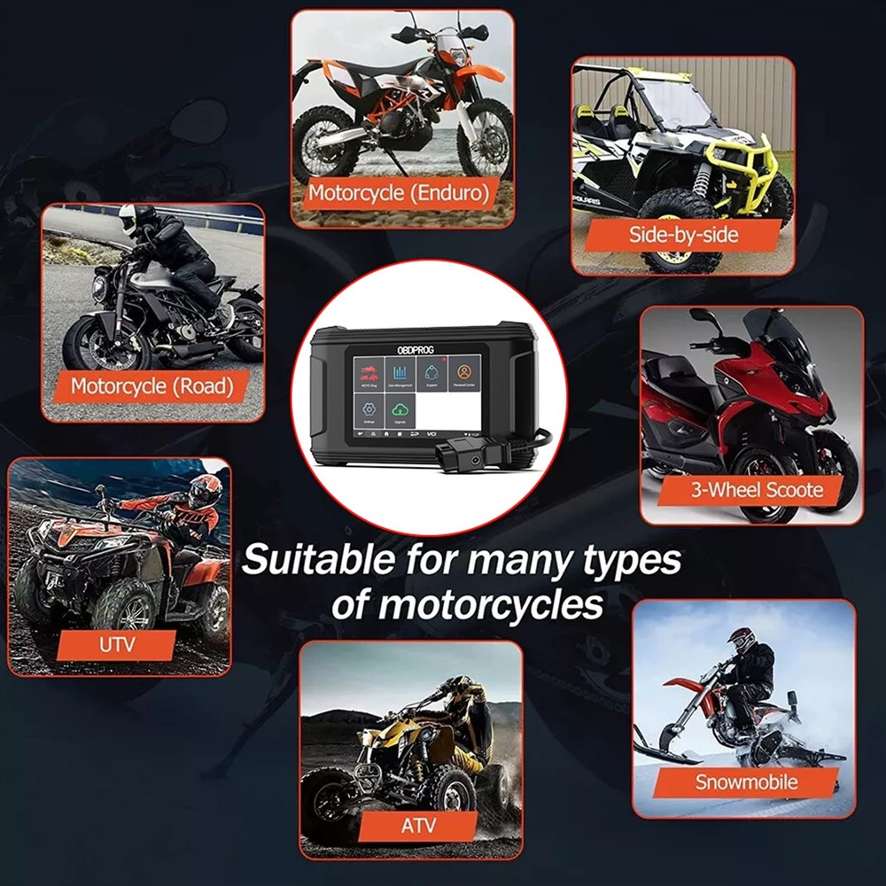 OBDPROG MOTO 100 Motorcycle Diagnostic OBD2 Scanner Moto Code Reader For HONDA