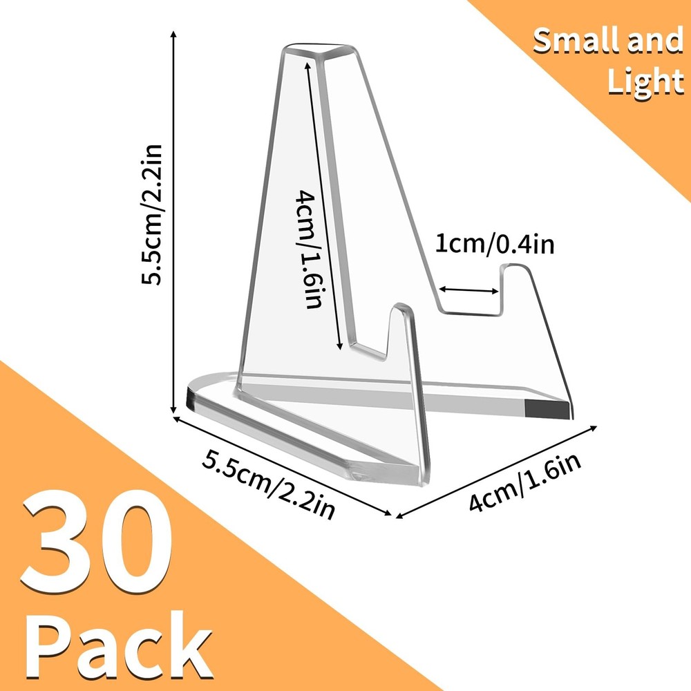 PSA Card Display Stands, 30 Pack Clear Acrylic, Clear