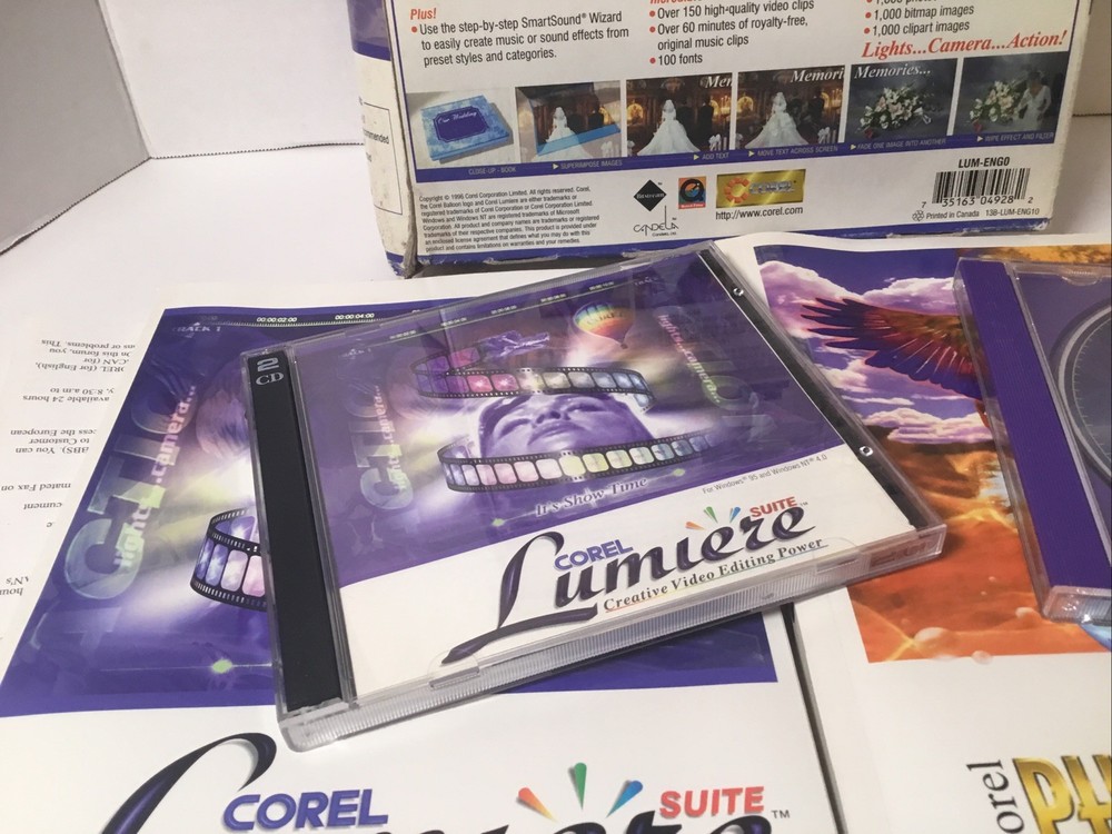 Corel Lumiere Creative Video Editing Power Manuals And CD Windows 95.