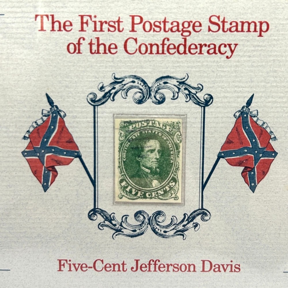 1861 Five Cent Jefferson Davis Stamp from Postal Commemorative Society Green
