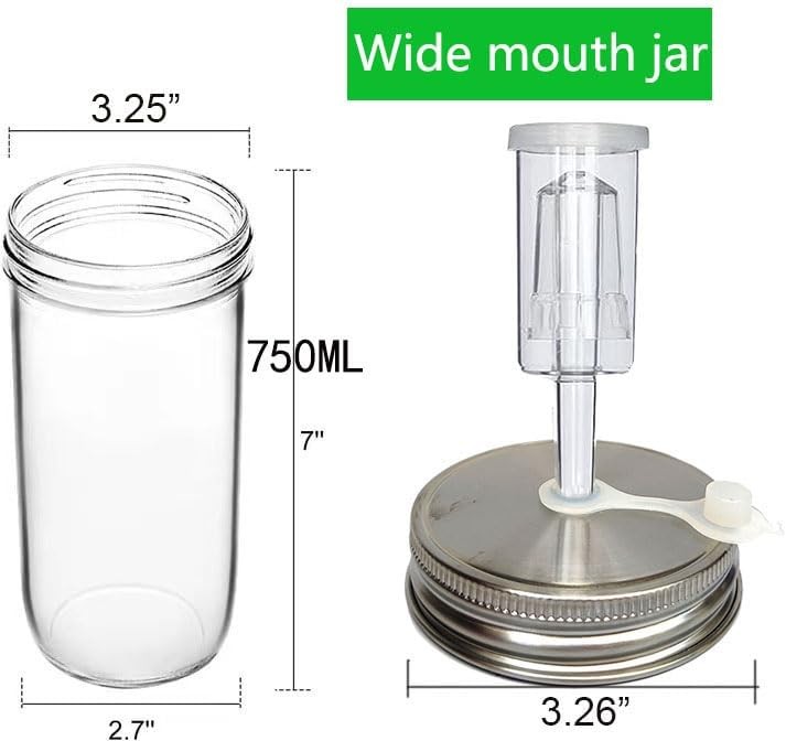 2 set Complete Fermentation Kit，2 Fermenting Mason Jars ，2 0.73 Liter
