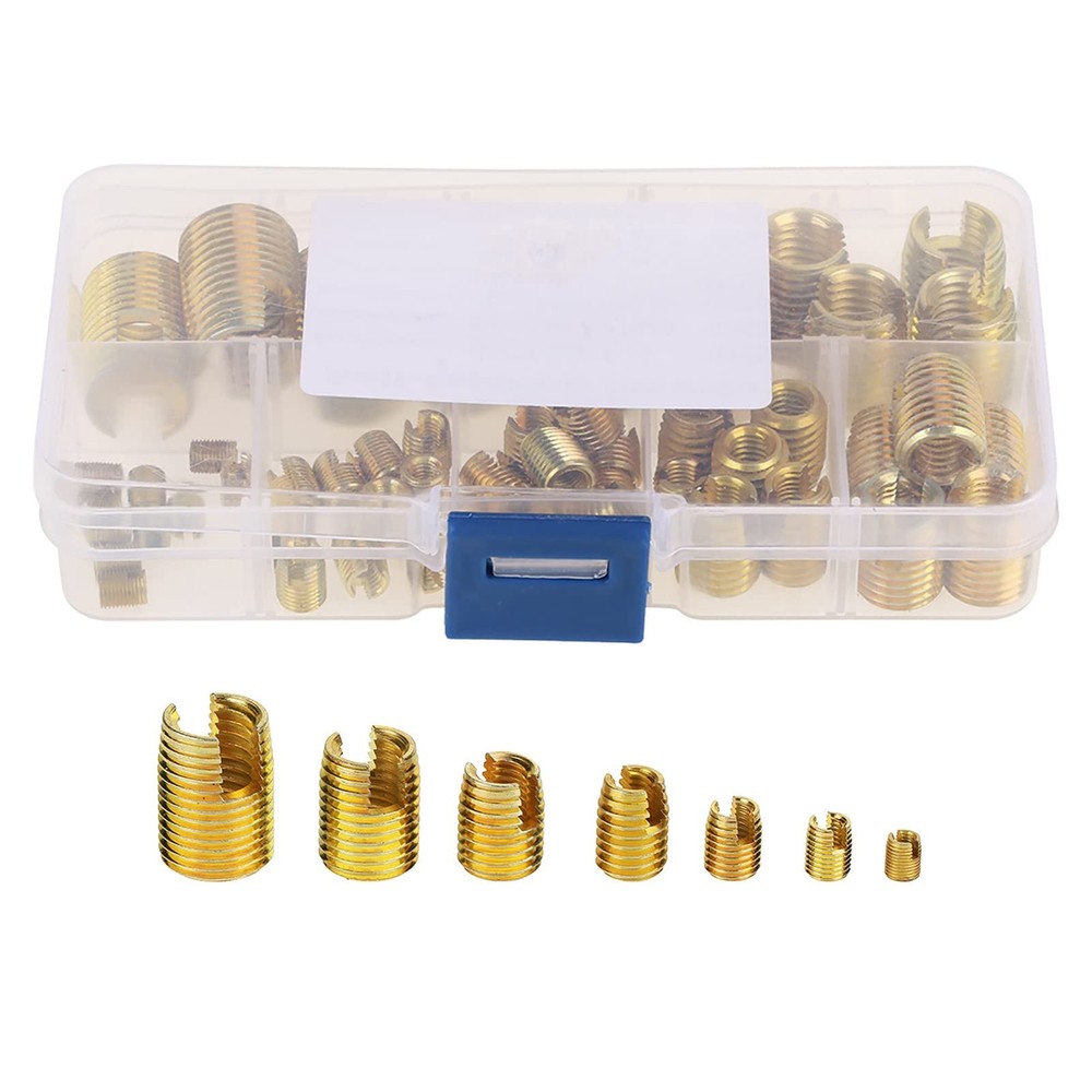 50PCS Self Threaded Inserts, Thread Repair Kit, Slotted Tapping, Metal