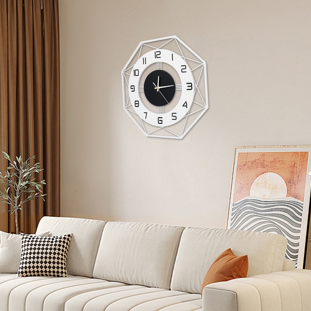Modern Wall Clock - Silent Battery Powered Analog , Easy Mount