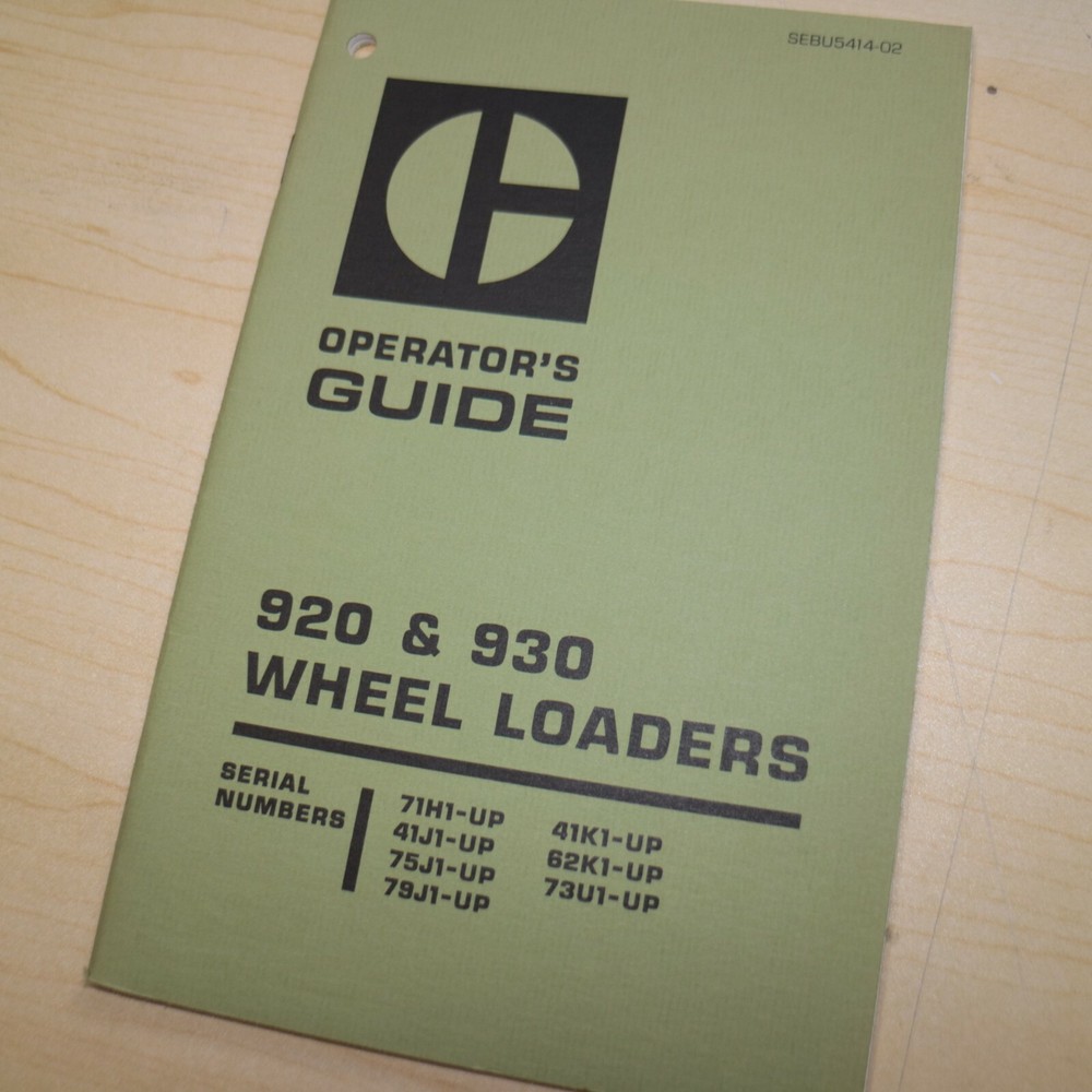 CAT Caterpillar 920 930 Wheel Loader Operation Owner Operator Manual front end