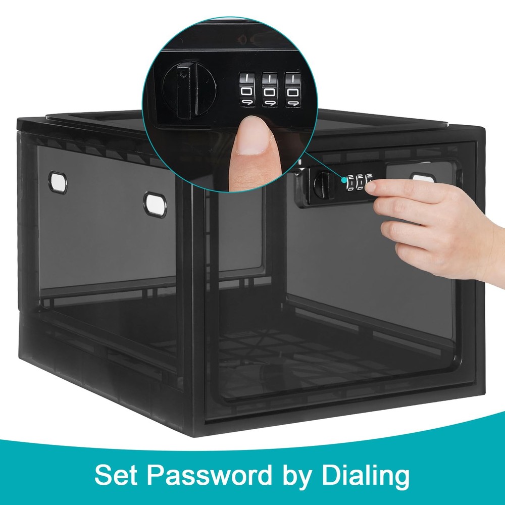 Combination Lock Boxes for Personal Items, Lockable Storage for Office Locker...