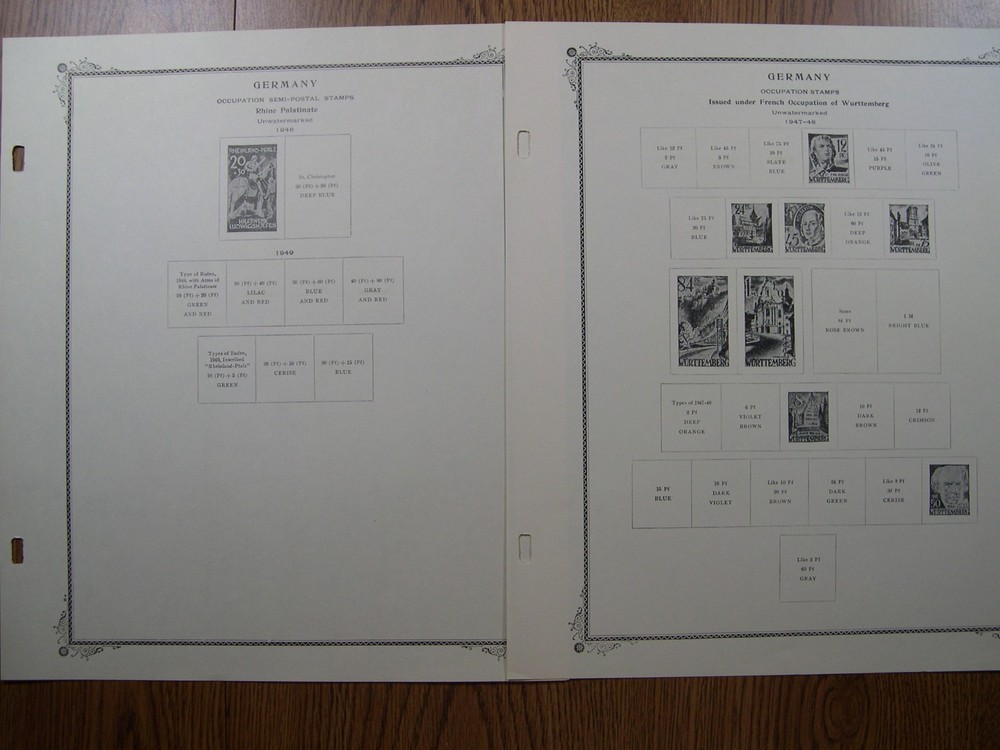 GERMANY OCCUPATION Scott Specialty album pages (no stamp) UX1