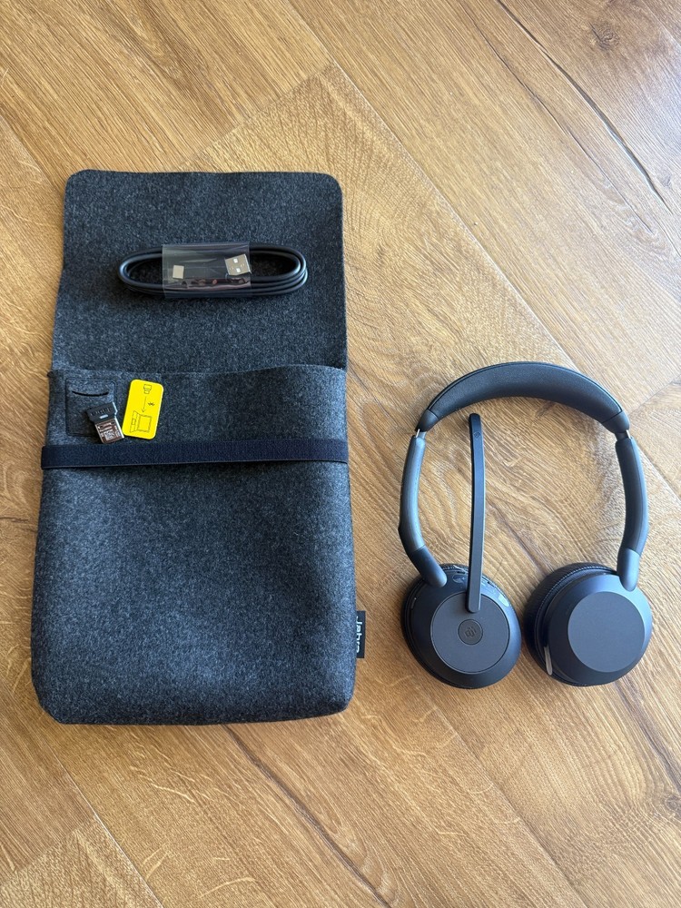 Jabra Evolve2 55 Bluetooth Headset Black, Active Noise Cancellation NEW Open Box