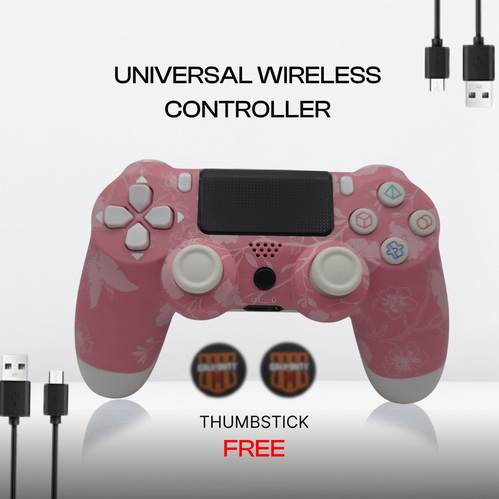 Universal Wireless Game Controller – Pink Edition – Bluetooth Gamepad with Free