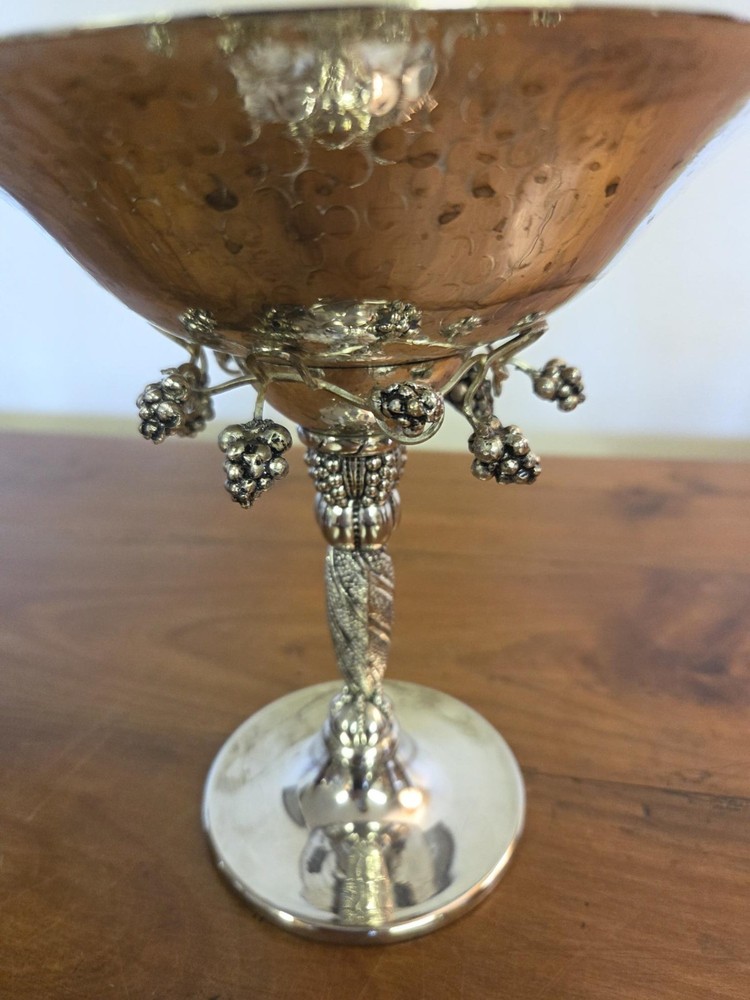 Pair Silver Plate Candlesticks and Tazza Centrepiece Bowl