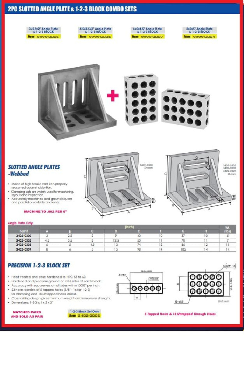 3-3/4X4X5 Ground Universal Right Angle Iron Angle Plate .0005 Machinist Tool