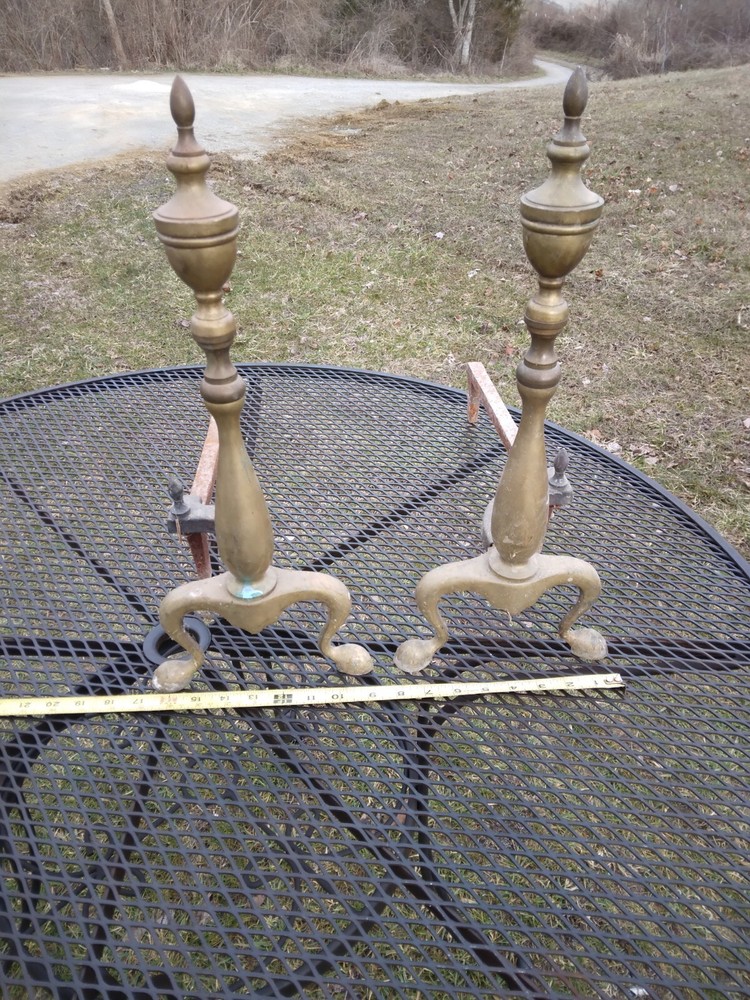 Vintage Brass Andirons
