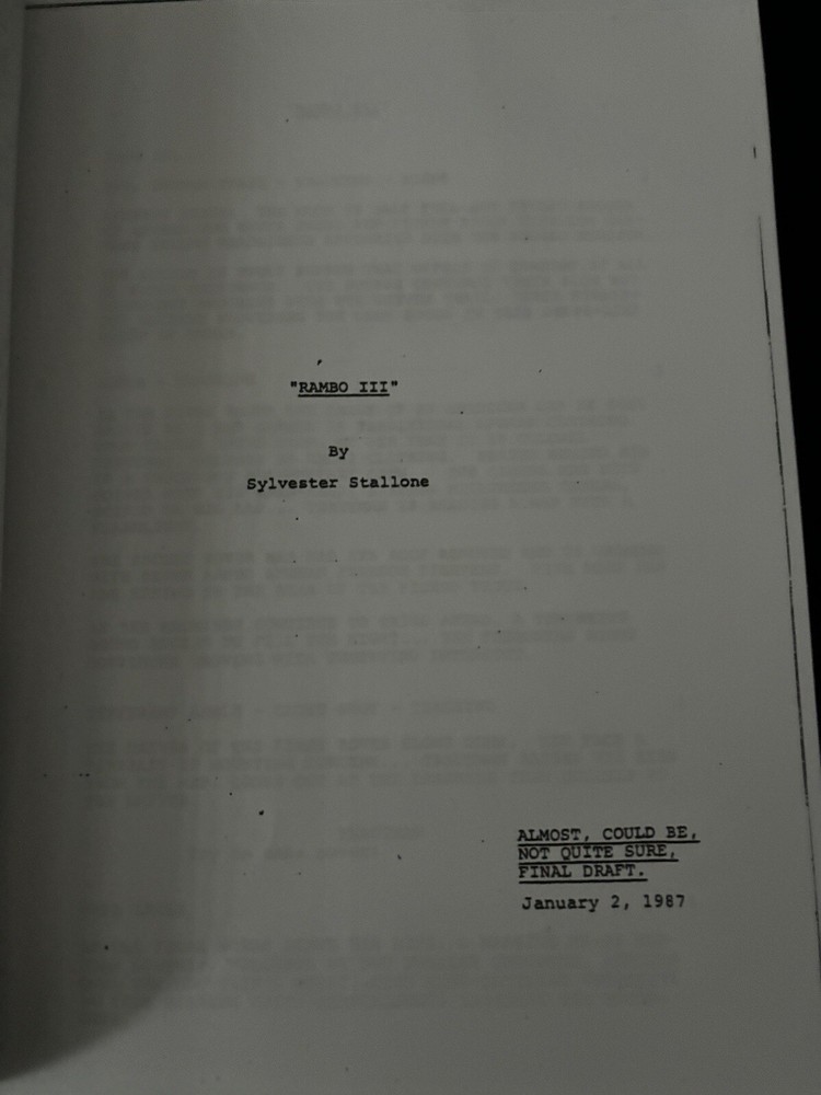 TriStar™ THE RAMBO TRILOGY Screenplay SYLVESTER STALLONE Script Set