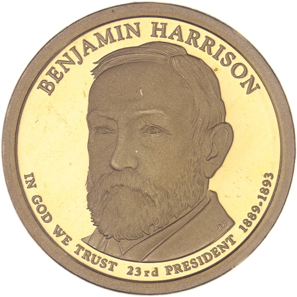 2012 S Presidential Dollar Benjamin Harrison Gem DCam Proof