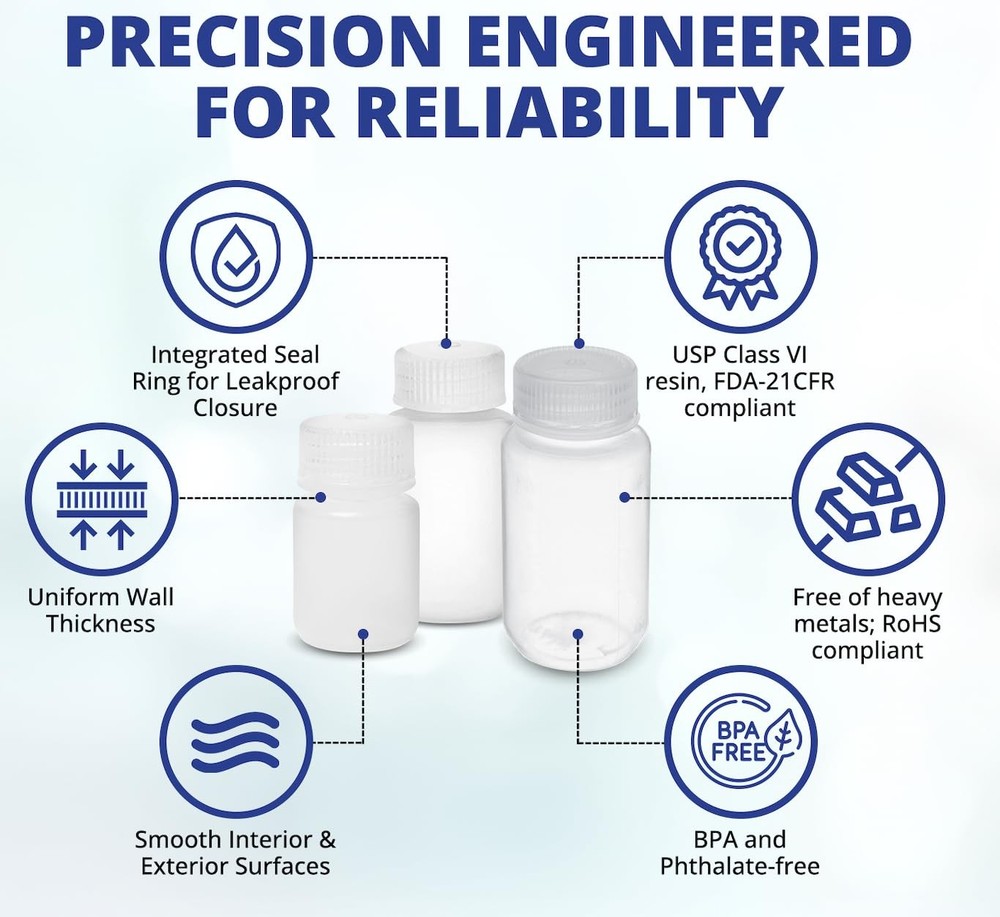 ® Unistore™ - Sample Containers with Lids - Laboratory Grade Polypropylene Wi...