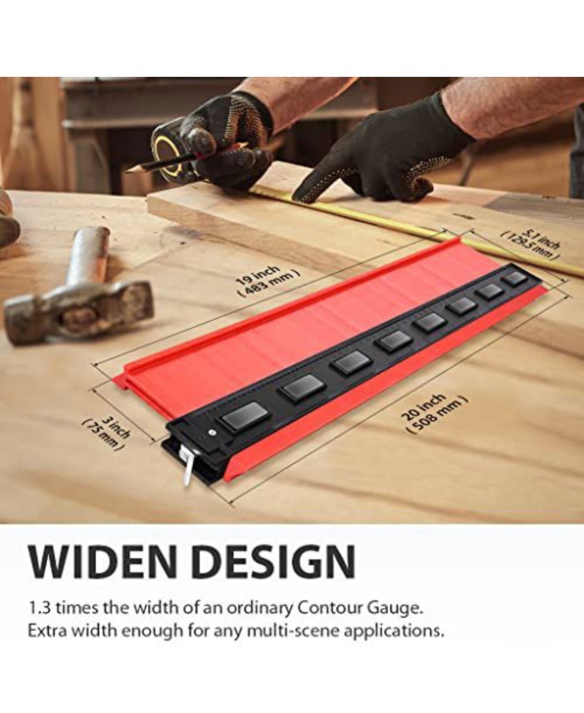 Lockable & Twin Scale Widen Profile Contour Shape Duplicator Gauge
