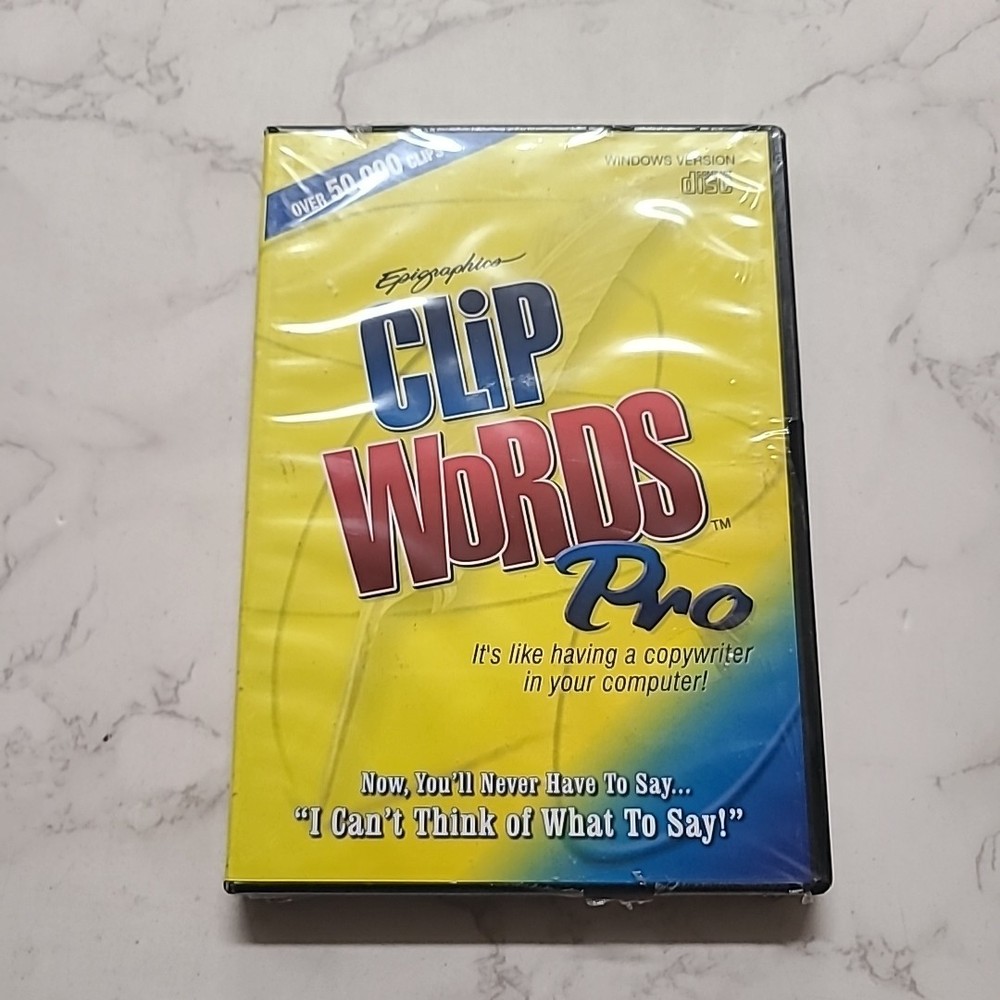 Epigraphics Clip Words Pro NEW SEALED Windows Version CD PC Over 50,000 Clips
