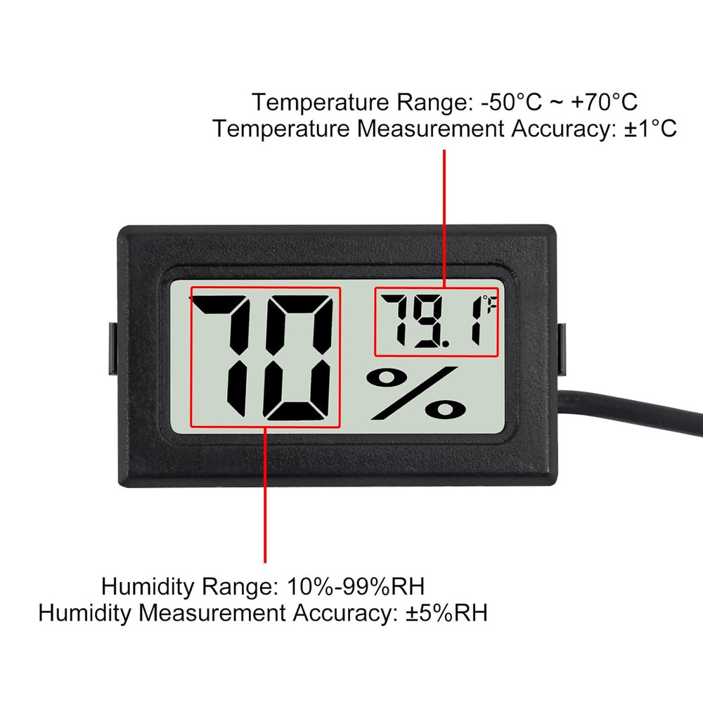 3Pcs Mini Digital Thermometer Hygrometer with Probe Electronic Temperature Hu...