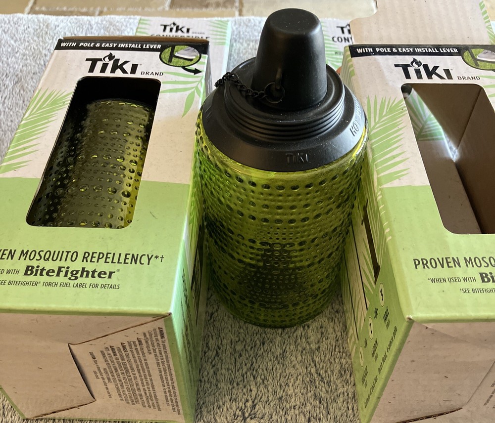 2 Green-Convertible Tiki Torches-Multi Use