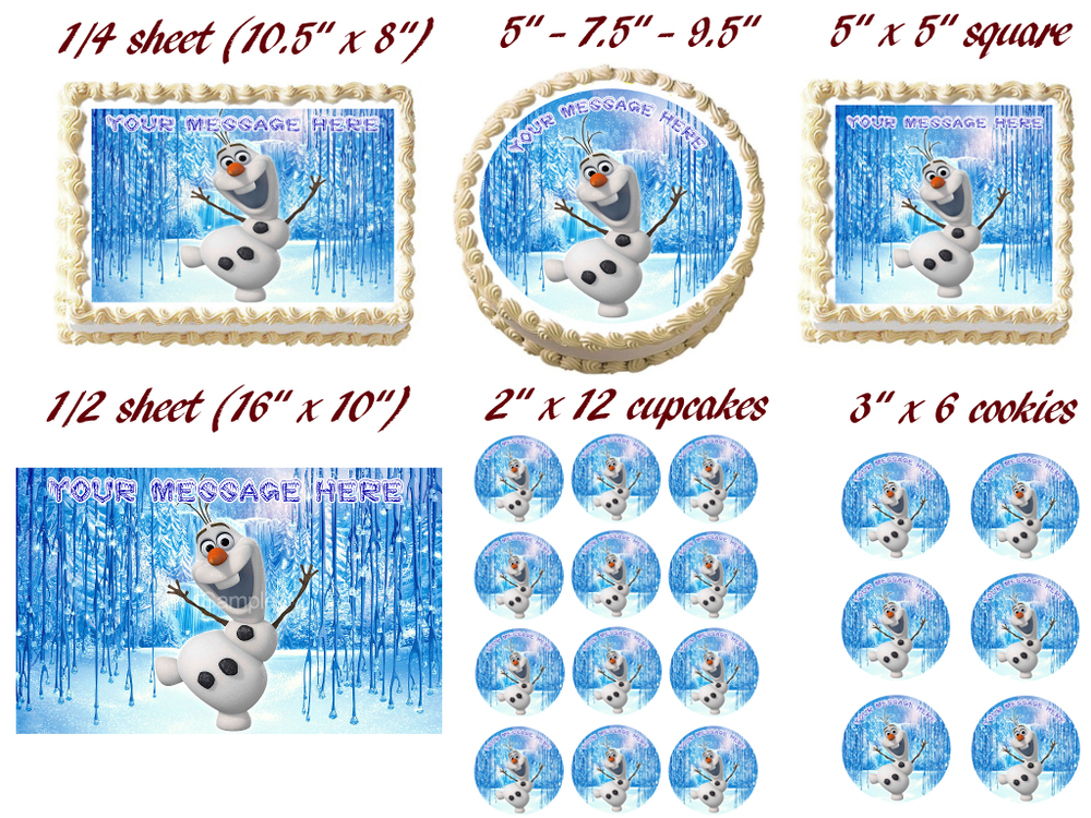 FROZEN OLFA Party Edible Cake topper image decoration