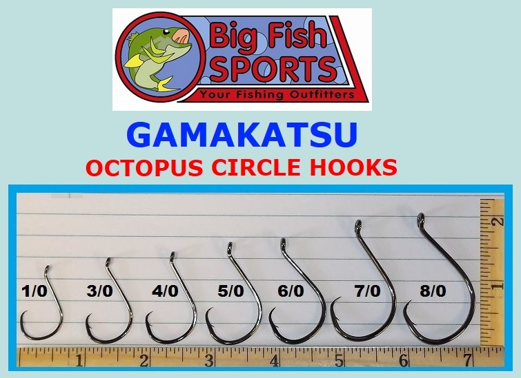 GAMAKATSU #208 OCTOPUS CIRCLE HOOK 25 HOOKS Value Pack NEW! PICK YOUR SIZE!