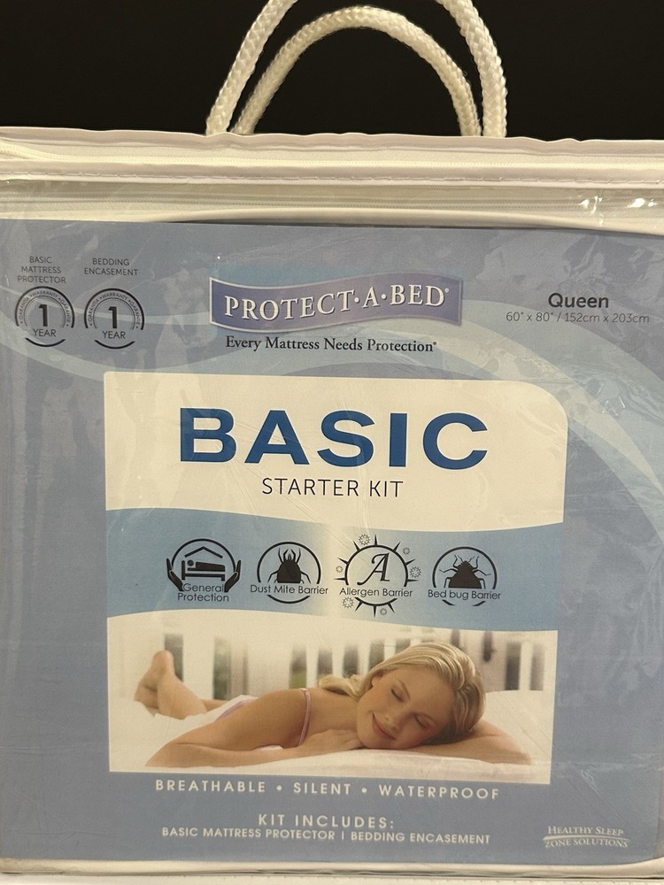 Protect-A-Bed BASIC Starter Kit Queen Mattress Protector & Encasement Set – New